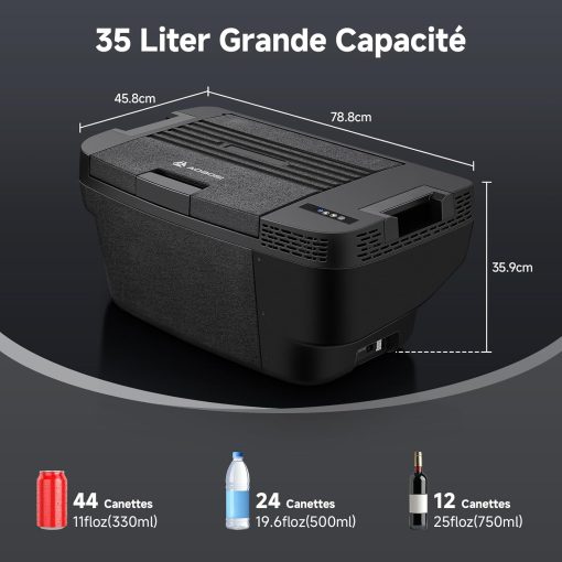 AAOBOSI 46 L Glaciere a Compression, Glaciere Electrique Double Zone, 12 V/24 V et 100-240 V Frigo Camping, -20 ℃ à 20 ℃, pour Voiture, Camion, Bateau, Camping-Car - Image 31