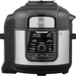Ninja Foodi MINI 6-en-1 4.7L Multicuiseur, Autocuiseur Multifonction, Friteuse, 6 fonctions de cuisson dont Cuisson lente et Vapeur, 1460W, Gris/Noir OP100EU