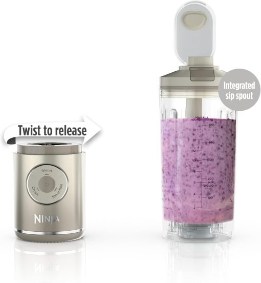 Ninja Blast Max, Portable Blender + Twist & Go, Personal Smoothie, Blend, Ice Crush, 3 Programs, Cordless, 22 oz removable Vessel, Dishwasher Safe, Leakproof, Navy, BC251NV - Image 58