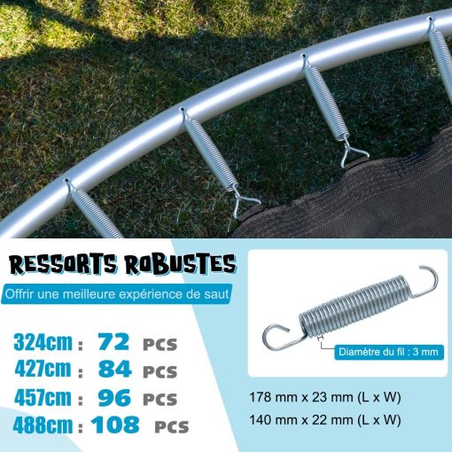 Trampoline d'Extérieur ?366 cm Trampoline avec Panier de Basket Filet de Protection Trampoline pour Enfants et Adultes - Image 9