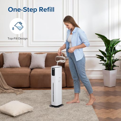 LEVOIT OasisMist 1000S (10L) Smart Humidifier for Home Large Room Bedroom, Last 100 Hours Suitable for Indoor Plant, Cover up to 600ft2, Easy Top Fill, Remoter & Voice Control, Auto Mode, Quiet, White - Image 9
