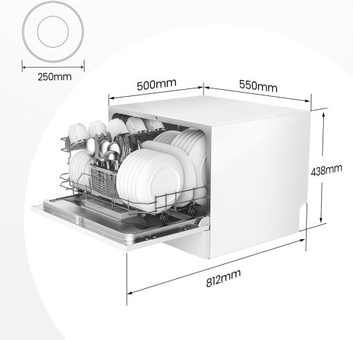 COMFEE’ TD602E-W | Lave-vaisselle Compact 6 Couverts - Image 6