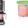 Ninja NC301 CREAMi Ice Cream Maker, for Gelato, Mix-ins, Milkshakes, Sorbet, Smoothie Bowls & More, 7 One-Touch Programs, with (2) Pint Containers & Lids, Compact Size, Perfect for Kids, Silver