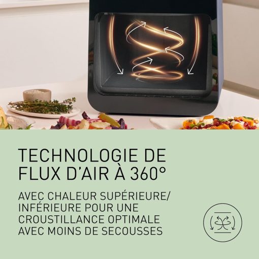 Panasonic NF-CC500SXE AirFryer Friteuse sans huile avec Hublot, 5L, 80-200°C, Minuterie Numérique et écran LCD, Vapeur Douce, 11 Préréglages, Nettoyage Facile, Gris Mat - Image 6
