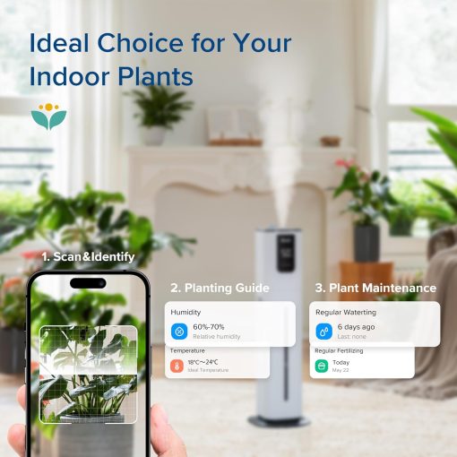 LEVOIT OasisMist 1000S (10L) Smart Humidifier for Home Large Room Bedroom, Last 100 Hours Suitable for Indoor Plant, Cover up to 600ft2, Easy Top Fill, Remoter & Voice Control, Auto Mode, Quiet, White - Image 6