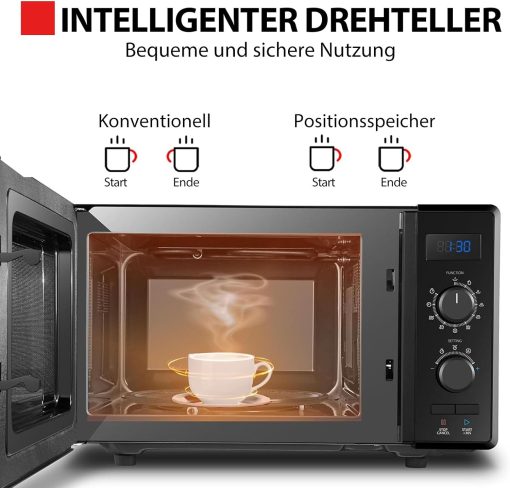 Toshiba Micro-Ondes 3-en-1 23L MW2-AG23PF(BK), Micro-ondes sur Pied avec Fonction Grill & Combi, Grill 900W/1000W, Fonction ECO, Plateau Tournant avec Mémoire de Position, Noir - Image 24