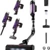 Rowenta X-Force Flex 9.60 Allergie Aspirateur balai sans fil, Filtration Anti-Allergènes, Puissant 100AW, Ultra Léger, Autonomie 45min RH2038WO, Noir / Violet