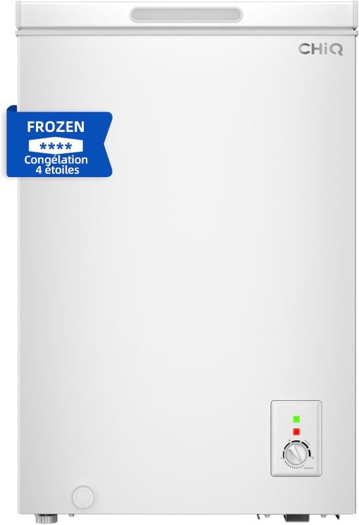 Congélateur coffre CHiQ 142L, 63,5 x 55,6 x 83,5cm, Congélateur Inverter, Affichage de la température extérieure, Mode de congélation rapide -32℃, Grille métallique,Faible bruit - Image 3