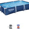 Bestway Steel Pro Kit Piscine Hors Sol Rectangulaire 3,00 m X 2,01 m X 66 cm, Bleu
