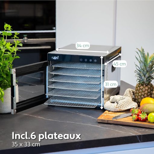 Vita5 Nobel Pro6 Food Dehydrator with 6 Stainless Steel Trays - Dehydrator with 24-Hour Timer and Temperature 35-75°C - Dehydrator for Meat, Fruit, Mushrooms - 650W Food Dehydrator - Image 23