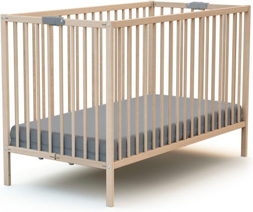 WEBABY - Lit bébé pliant 60x120cm Blanc | Bois massif | Dès la naissance |Confort de sommeil | Sommier à lattes | Compact | Transportable | Pliable |Gain de place | Lit de voyage - Image 3