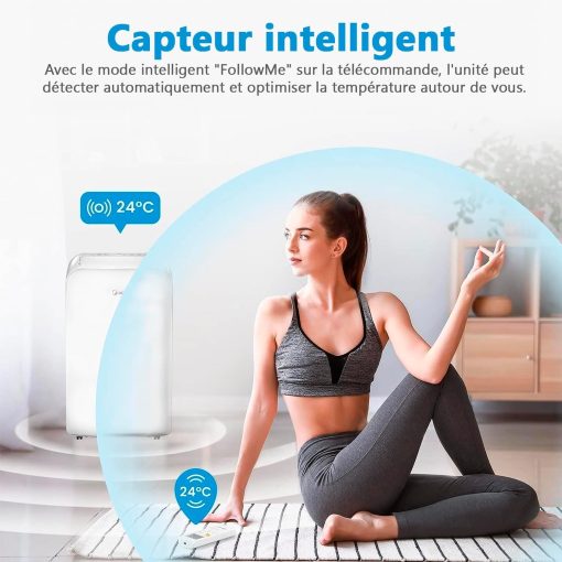 MIDEA Climatiseur PortaSplit Mobile Silencieux 4-in-1| 12000 BTU | Chauffage et Climatisation Portable Prêt à Poser 3,5kW- Clim Mobile avec rafra?chisseur, déshumidificateur, chauffage,ventilateur - Image 18