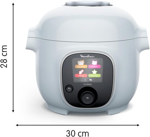 Moulinex, Cookeo Multicuiseur intelligent 6L, 150 recettes intégrées, Cuisson sans surveillance, Ecran intuitif, Guide de cuisson, Application MyMoulinex, 1600W, Blanc, 15 ans réparabilité - Image 4