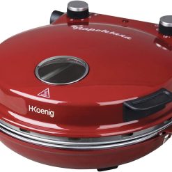 H.Koenig Four à Pizza électrique Professionnel Portable NAPL350, Multifonction, Tartes et Quiches, Grand Plateau en Pierre Céramique, Température 0 à 400°C, Minuterie, Roulette et Pelle en bois