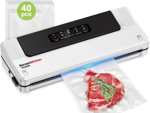 Bonsenkitchen Machine Sous Vide Alimentaire - Appareil de Mise Sous Vide pour La Cuisson Sous Vide et La Conservation des Aliments Frais, Y 40 Compris Les Sacs Sous Vide - Image 2