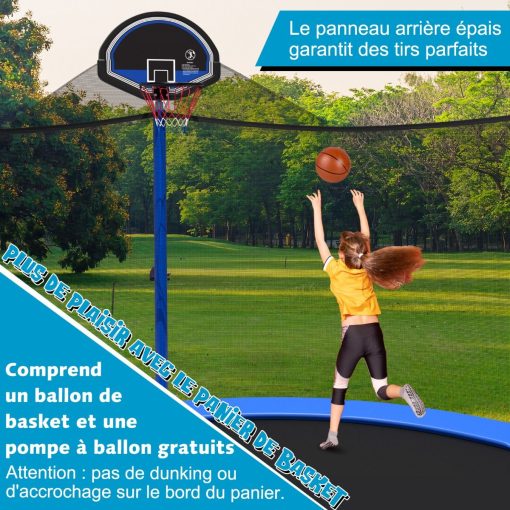 Trampoline d'Extérieur ?366 cm Trampoline avec Panier de Basket Filet de Protection Trampoline pour Enfants et Adultes - Image 7