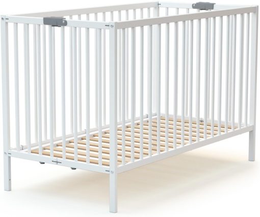 WEBABY - Lit bébé pliant 60x120cm Blanc | Bois massif | Dès la naissance |Confort de sommeil | Sommier à lattes | Compact | Transportable | Pliable |Gain de place | Lit de voyage - Image 5