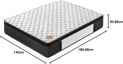 sensoreve November- Matelas Elekctra 140x190cm- épaisseur 30cm- Hybride: Ressorts ensachés+Mousse Mémoire de Forme - Soutien Tonique & indépendance de Couchage-Label SANITIZED(Anti bactérien/acarien) - Image 16