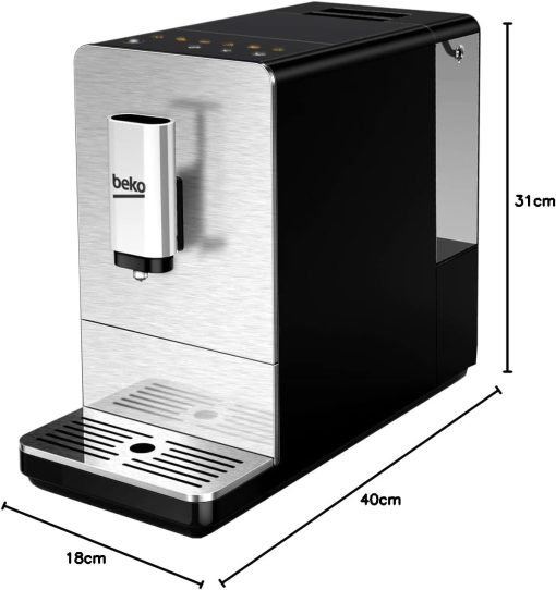 BEKO, Machine à café, expresso automatique, 1350 W / 19 bars, Capacité café : 125 g, Capacité eau : 1,4L, Système autonettoyant, 5 niveaux de broyage, Arrêt automatique, Fa?ade Inox Brossé - Image 10