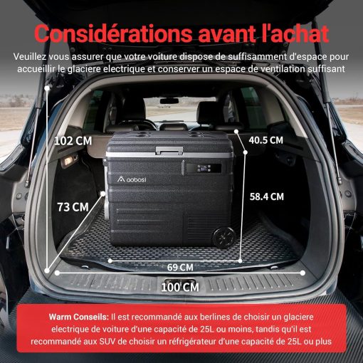 AAOBOSI 45L Glacière à Compresseur, Glaciere électrique -20℃ à 20℃, Frigo Camion APP&Bouton Contr?le, 12/24V DC et 100-240V AC Glaciere Camping Pour Voiture, Camion, Bateau et Prise De Courant - Image 42