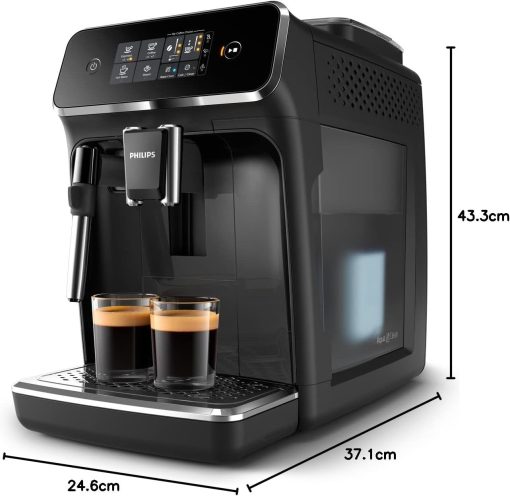 Philips Series 2200 Espresso Machine - Coffee Bean - LatteGo Milk Frother, 3 Coffee Specialties, Intuitive Touch Screen, Glossy Black (EP2231/40) - Image 19