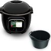 Moulinex Cookeo Touch Wifi Multicuiseur intelligent, Cuve 6 L, Haute pression, Guide pas à pas, 250 recettes intégrées, Application Moulinex CE902800, Noir