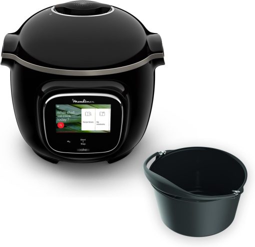 Moulinex Cookeo Touch Wifi Multicuiseur intelligent, Cuve 6 L, Haute pression, Guide pas à pas, 250 recettes intégrées, Application Moulinex CE902800, Noir