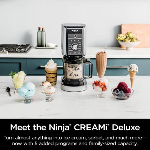 Ninja NC301 CREAMi Ice Cream Maker, for Gelato, Mix-ins, Milkshakes, Sorbet, Smoothie Bowls & More, 7 One-Touch Programs, with (2) Pint Containers & Lids, Compact Size, Perfect for Kids, Silver - Image 38