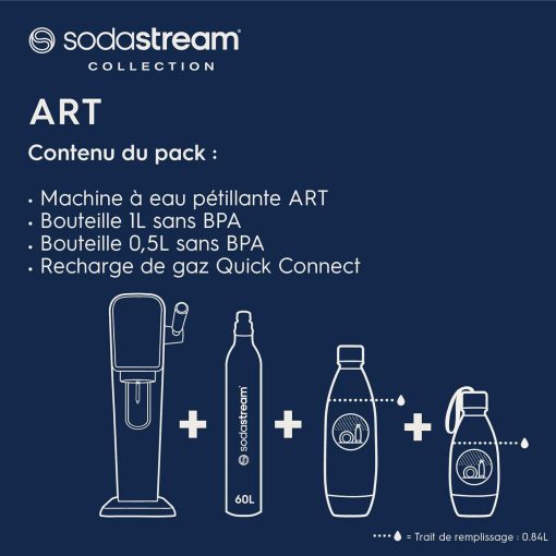 SodaStream ART Sparkling Water and Soda Machine | Pack of 1 Bottle 1 L + 1 Bottle 0.5 L Dishwasher Safe + 1 60L Gas Refill Clip On | Black [Amazon Exclusive] - Image 15