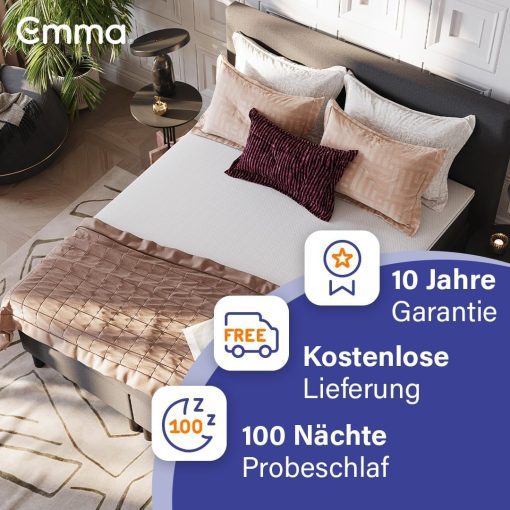 Emma Premium Mattress Topper 80 x 200 cm, 6 cm Thick, HRX Foam Reversible for Customised Comfort, Breathable and Washable with UltraDry Cover - Image 9