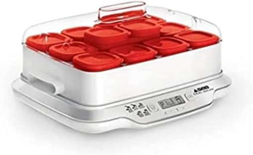 Seb Yogurt Maker 12 Jars, Glass Jars 140 ml, 5 Automatic Programs, BPA-Free, Compact, Homemade Yogurt & XF101001 Delices Box Box 1 L Tray White Yogurt-Cheese with Drainer - Image 16