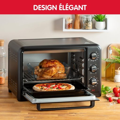 Moulinex Oven, 33 L, Rotating heat, Advanced convection, 6 cooking modes, Thermostat adjustable up to 240°C, Timer 120 min, Reversible grill, Silicone oven mitts, Optimo Black OX464811 - Image 8