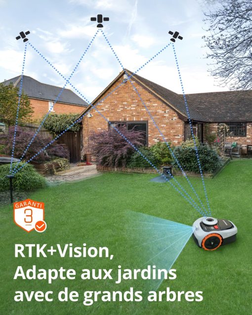 Navimow i105E Robot Tondeuse sans Fil périphérique, Recommandé 500 m2, Max. 600 m2, RTK+Vision Tondeuse Robot Gazon, IA cartographie Automatique, Limite virtuelle, Gestion multizone - Image 3