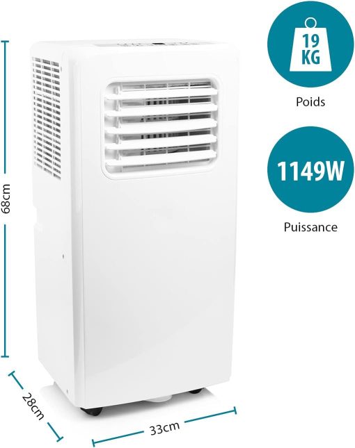 Climatiseur mobile Tristar AC-5560, 10 000 BTU et 2,9kw, fonctions refroidissement, déshumidification, ventilation et chauffage - Image 10