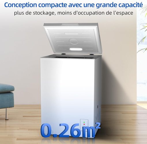 Congélateur coffre CHiQ 142L, 63,5 x 55,6 x 83,5cm, Congélateur Inverter, Affichage de la température extérieure, Mode de congélation rapide -32℃, Grille métallique,Faible bruit - Image 12
