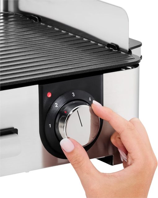 WMF Master-Grill électrique, 2400W, Grande surface 28x50cm, Revêtement antiadhésif, Plaques amovibles compatibles lave-vaisselle, Inox 18/10 Cromargan, Lono 0415280011 - Image 3