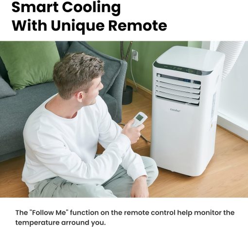 COMFEE' Climatiseur Mobile 9000 BTU/h 2,6kW, 3-EN-1 Refroidisseur Déshumidificateur Ventilateur, Fonction Follow me, Minuterie, Mode nuit, Pour salon et maison de 33㎡/88m3, MPPH-09CRN7, R290 - Image 11