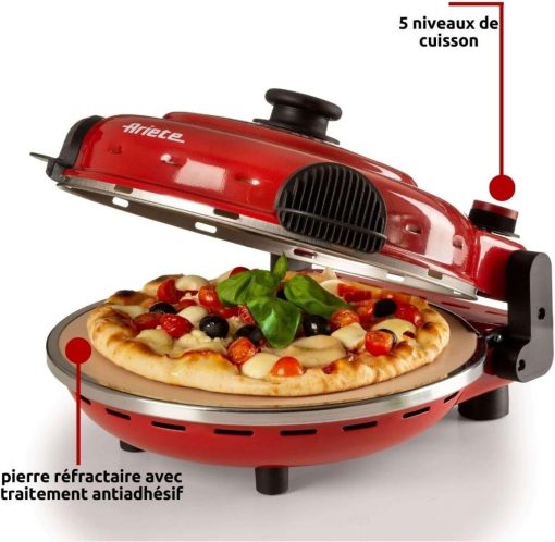 Ariete Pizza Oven 918, Pizza 4 Minutes, 5 Cooking Levels, Refractory Plate for Heating, Wooden Blades Included, Maximum Temperature 400°C, 1200W, White - Image 27