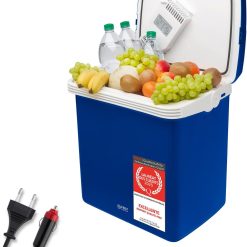 TZS First Austria 32L Portable Electric Cool Box Mini Fridge 12V 230V Car Camping Cooler Box Thermoelectric Cooler Box