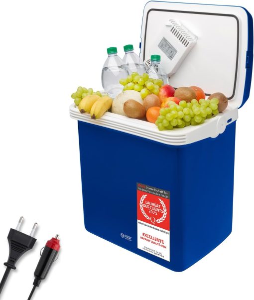 TZS First Austria 32L Portable Electric Cool Box Mini Fridge 12V 230V Car Camping Cooler Box Thermoelectric Cooler Box