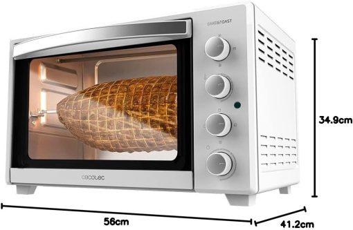 Cecotec Bake&Toast 4600 White Gyro Table Convection Oven 46 Liter, 2000 W, Interior Light, 12 Functions, Temperature up to 230o, Double Glazed Door, Includes Spit - Image 59