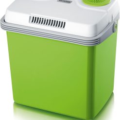 SEVERIN KB 2922 Electric Cooler (19 L) with Cooling and Keep Warm Function, Car Cooler with 2 Connections (Power Supply and Cigarette Lighter), Cool Box Green/Grey