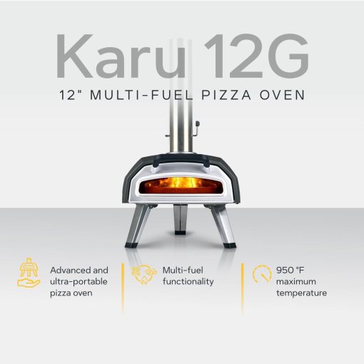 Ooni Karu 2 four à pizza multi-combustibles pour l'extérieur Four à pizza portable au bois et au gaz Pizzeria pour l'extérieur Four à pizza pour des pizzas authentiques cuites à la pierre - Image 3