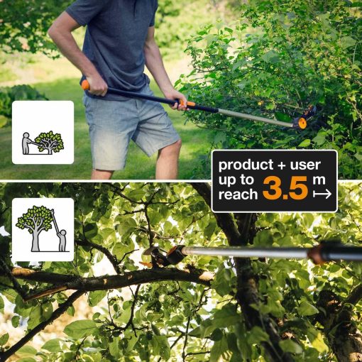 Fiskars Coupe-Branches Multifonctions Télescopique, pour Bois vert et Rameaux, Revêtement antiadhésif, Lame en acier/manche en aluminium, longueur 2,4 - 4 m, noir/orange, UPX86, 1023624 - Image 9