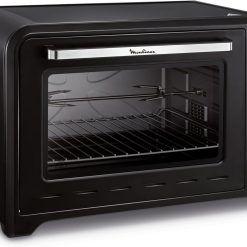 Moulinex Four à convection électrique, 60 L, 2200 W, Thermostat jusqu'à 240 degrés, 7 modes de cuisson, Pain, Pizza, Tartes, Patisseries, Optimo, Noir YY2917FB