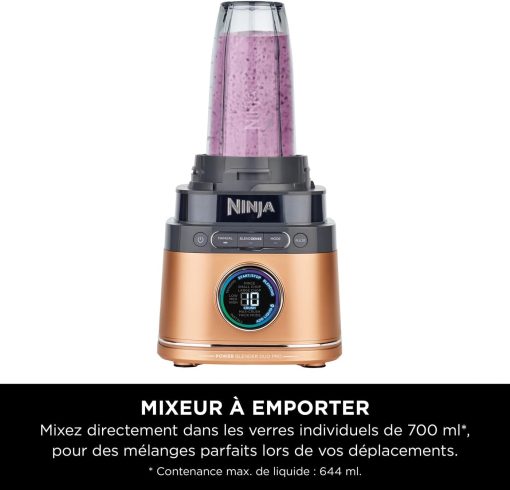 Ninja Detect Power Blender Processor Pro 3-en-1, mixeur 1200W, bol à mélanger, lame malaxeur, gobelet individuel, récipient, pétrir, mixer, hacher et mélanger, noir, TB401EU - Image 24