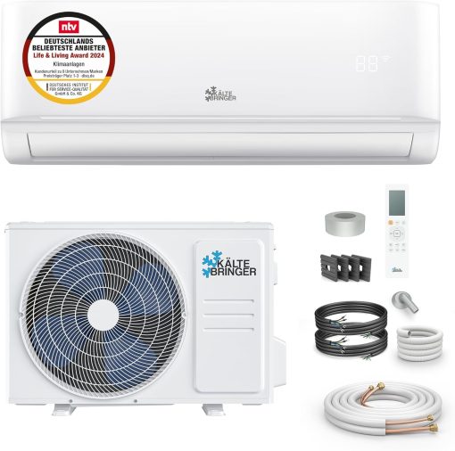 K?ltebringer Climatiseur Split - 18000 BTU (5,1 kW) - Avec fonction chauffage, WiFi et App - très silencieux & économe en énergie - kit complet, 5m conduite de frigorigène, R32, matériel de montage - Image 6
