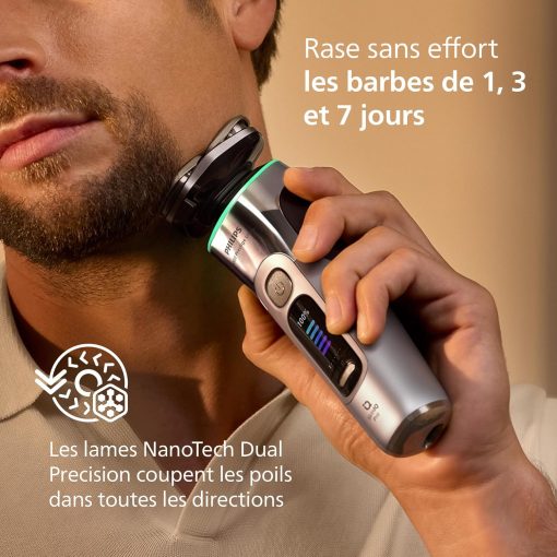 Philips Rasoir i9000 Prestige Ultra, Rasoir électrique 100% étanche, Technologie Skin IQ Pro, Système Triple Lift & Cut, Lames de précision NanoTech rotatives 360°, 5 modes de rasage, XP9401/38 - Image 10