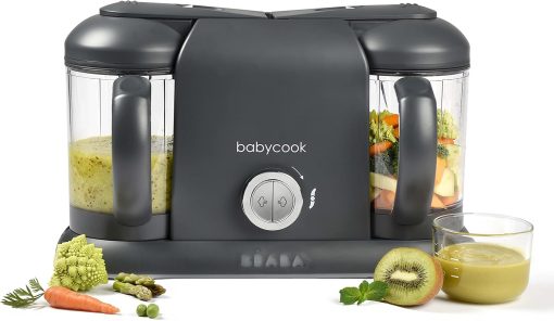 BéABA, Babycook Duo 4-in-1 Baby Food Processor Mixer, Fast Steaming 15 Minutes, Food Diversification, Small Baby Home Pots, XXL Capacity 2200 ml, Black - Image 2
