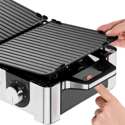 WMF Master-Grill électrique, 2400W, Grande surface 28x50cm, Revêtement antiadhésif, Plaques amovibles compatibles lave-vaisselle, Inox 18/10 Cromargan, Lono 0415280011 - Image 4
